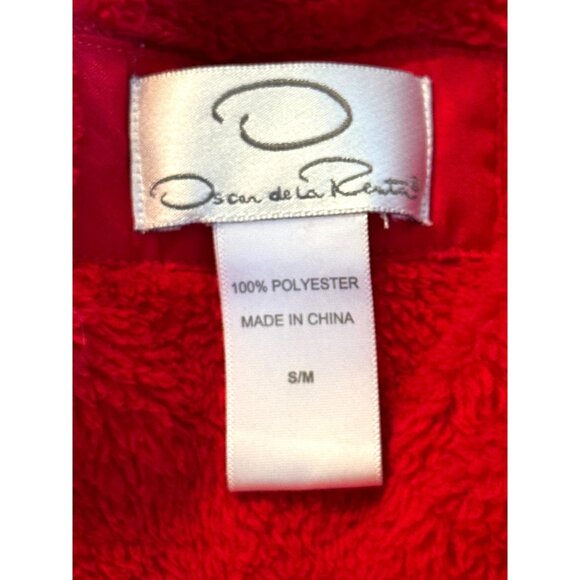 Oscar De La Renta Red Plush Bathrobe - Picture 6 of 8